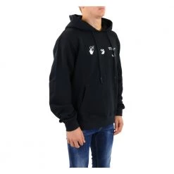 Off White Big Ow Logo Slim Hoodie Black