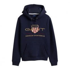 Gant D1. Archive Shield Sweat Hoodie - Evening Blue Blue