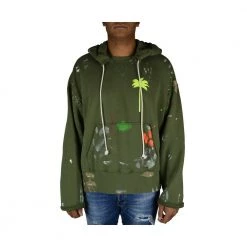 Palm Angels Painted Sweatshirt Green