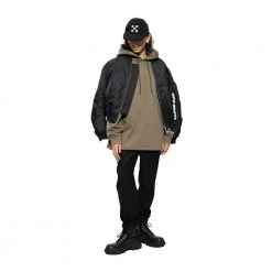 Off White Hoodie With Logo Green