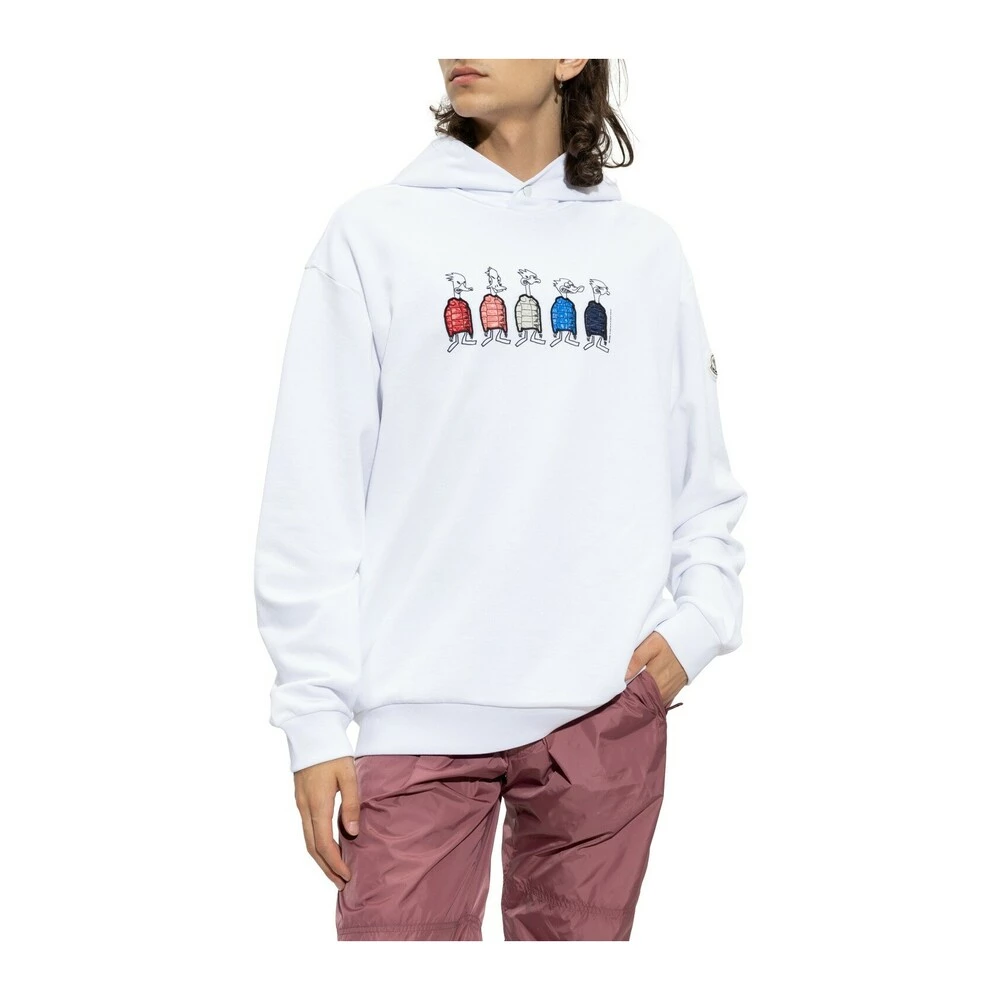 Moncler Logo-patched Hoodie White - Bilde 5