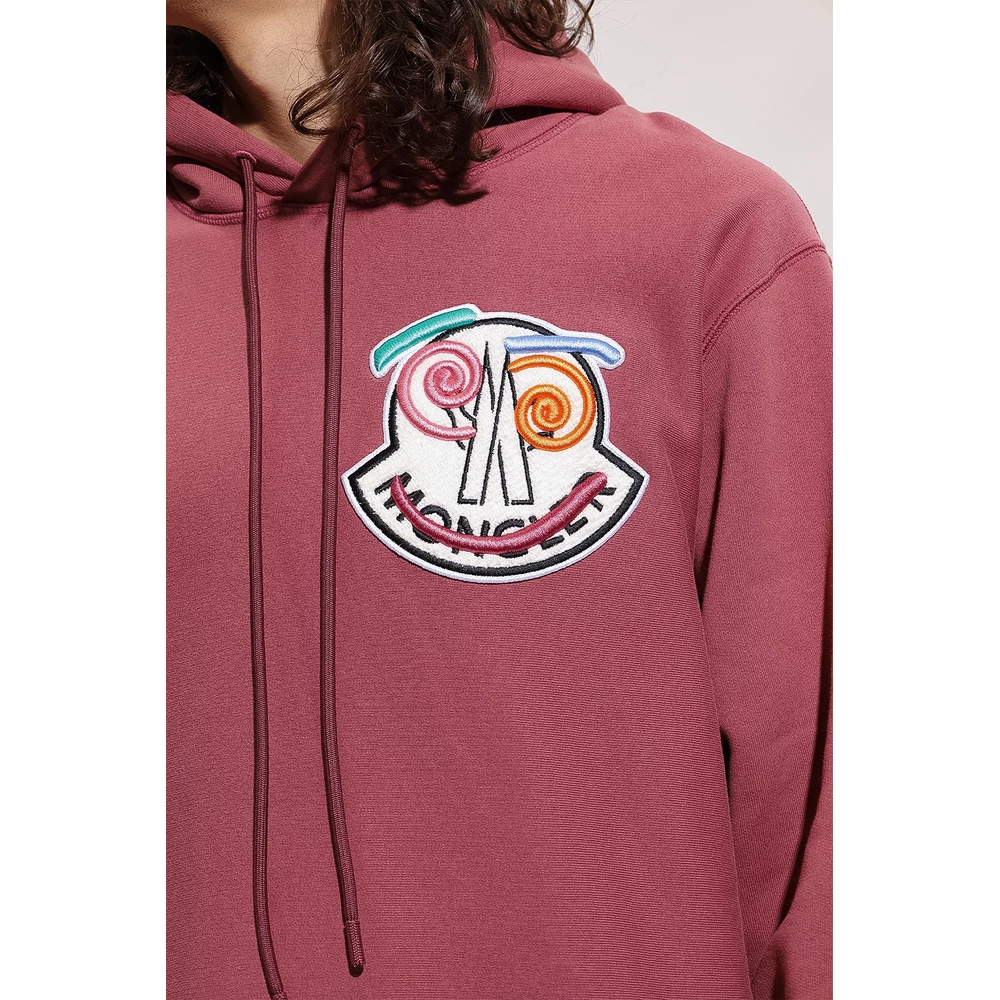 Moncler 1952 Hoodie With Logo Pink - Bilde 5