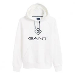 Hvit Gant Gant Lock Up Hoodie Genser White
