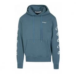 Off White Chain Arrow Slim Hoodie Blue