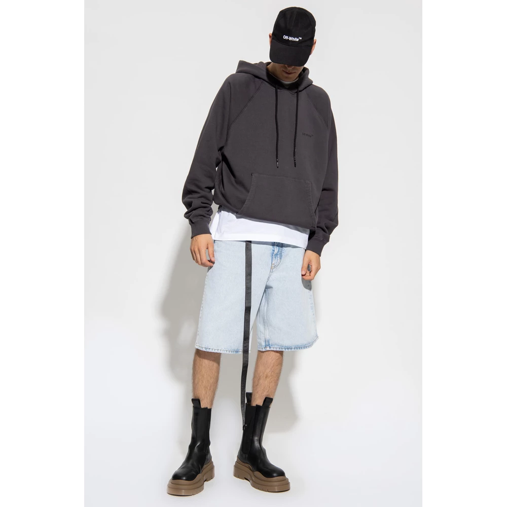 Off White Logo-Printed Hoodie Gray - Bilde 4