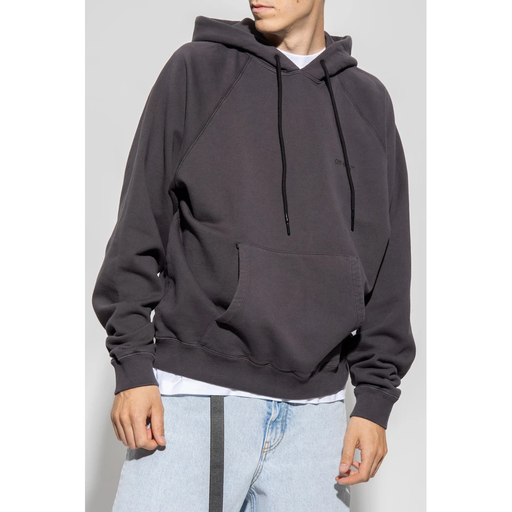 Off White Logo-Printed Hoodie Gray - Bilde 5