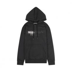 Palm Angels Rhinestone Sprayed Hoodie Black