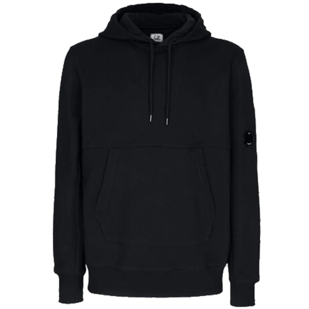 C.P. Company Lens-detailed Cotton Hoodie Black