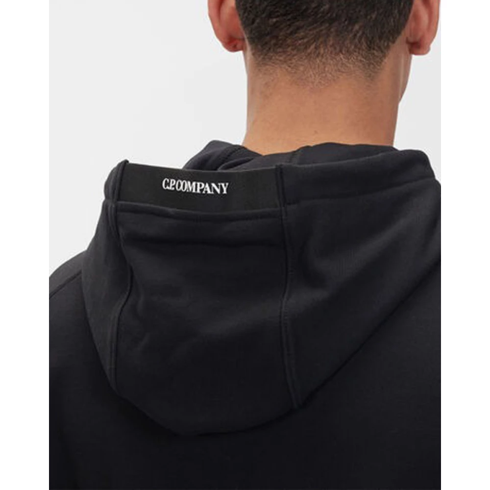 C.P. Company Lens-detailed Cotton Hoodie Black - Bilde 6