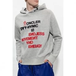 Moncler Hoodie With Logo Gray