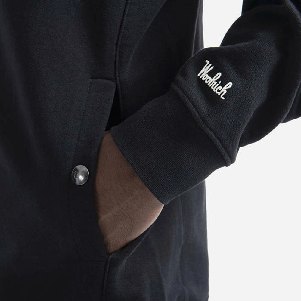 Woolrich Svart American Fleece Hoodie Mens Sweatshirts CFWOSW0112MRUT2792 Black - Bilde 3