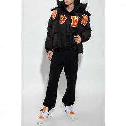 Off White Logo-patch Hoodie Black