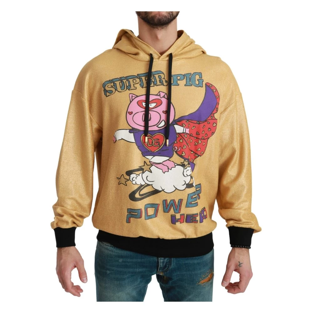 Dolce & Gabbana Pig Of The Year Genser Med Hette Yellow - Bilde 4