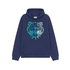 Kenzo Hoodie Tiger Original En Coton Blue