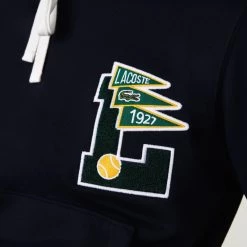 Lacoste Pennants Badge Hooded Sweatshirt Blue