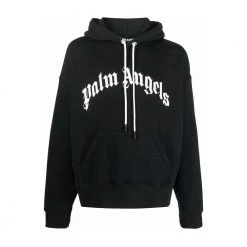 Palm Angels CURVED LOGO HOODY Black