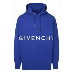 Givenchy Branding Bonded Hoodie Blue