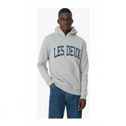 Les Deux Crane Hoodie Genser Gray