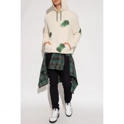 Paul Smith Hoodie With Floral Motif Beige