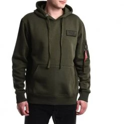 Alpha Industries Stripe Hoodie 178314 257 Green