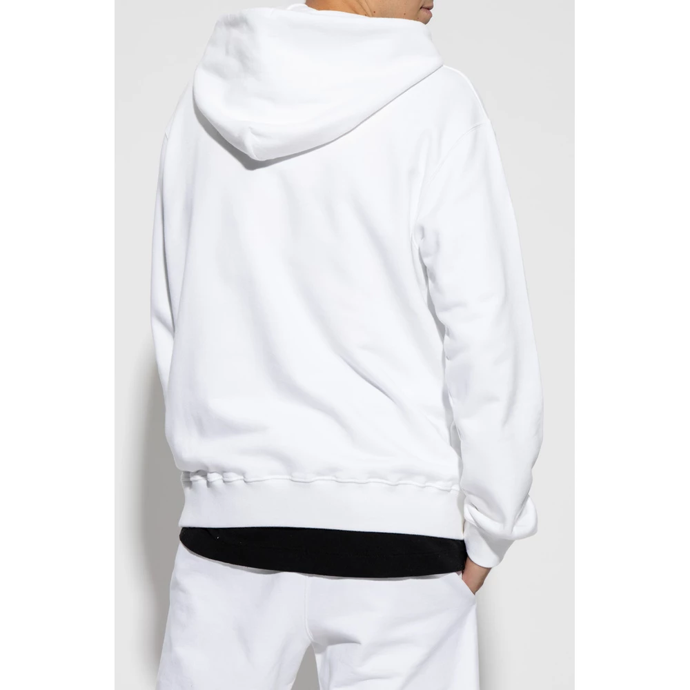 Off White Hoodie With Logo Print White - Bilde 3