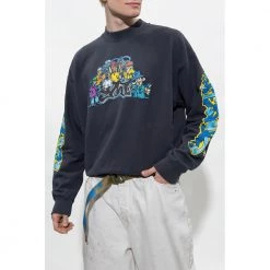 Off White Printed Sweatshirt Gray
